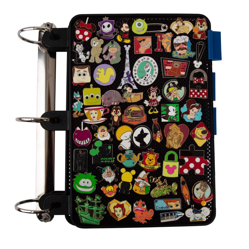SCS Direct Enamel Pin Display Pages (1 PK) - Display and Trade Your Disney Collectible Pins in Any 3-Ring Binder - Pages Lay Flat with Pinbacks and NO Sagging (Black - Pins Not Included) - Image 1